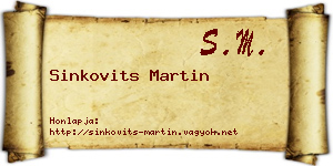 Sinkovits Martin névjegykártya