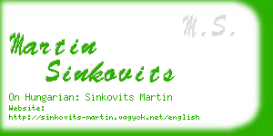 martin sinkovits business card